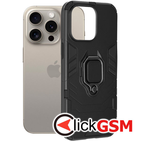 Husa de protectie Techsuit Silicone Shield compatibil cu iPhone 15 Pro Max - Negru