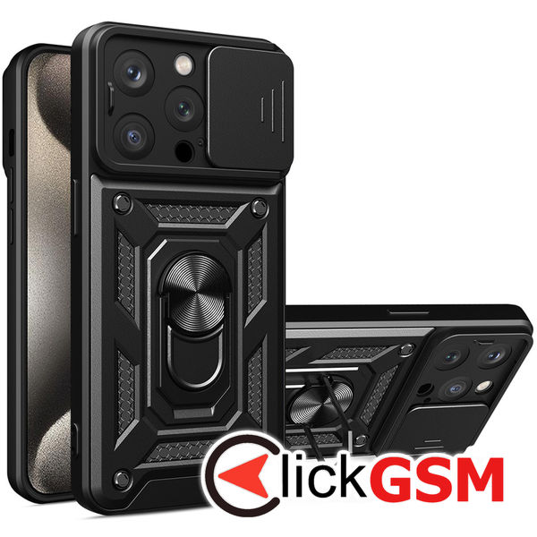 Husa de protectie Techsuit CamShield Series compatibil cu iPhone 15 Pro Max - Negru