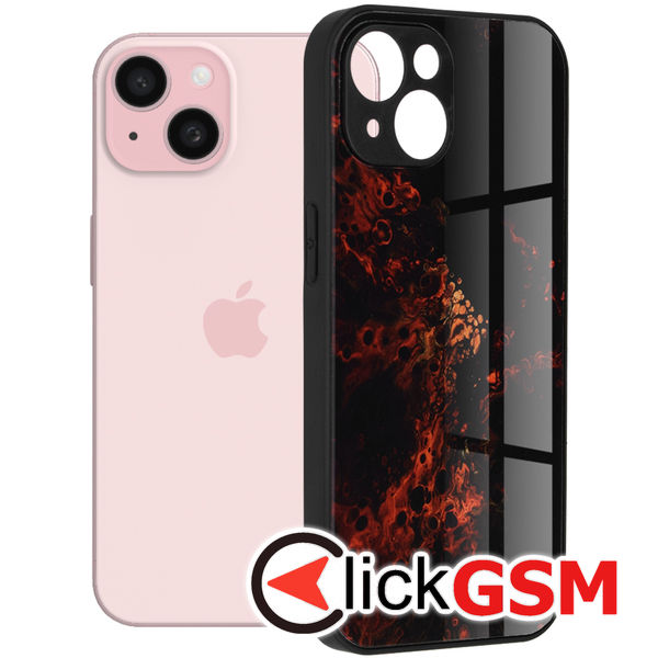 Husa de protectie Techsuit Glaze Series compatibil cu iPhone 15 - Red Nebula