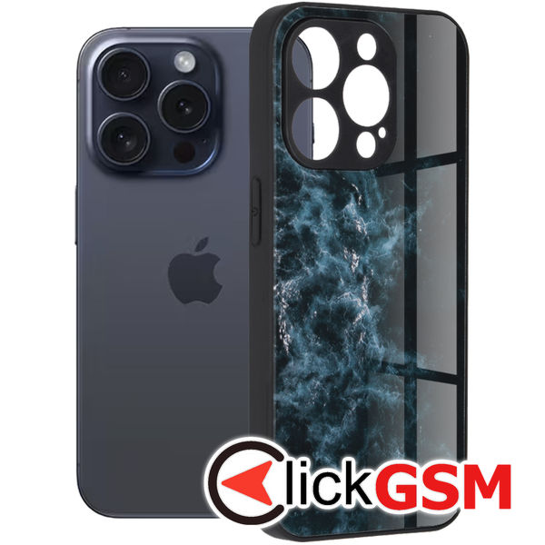 Husa de protectie Techsuit Glaze Series compatibil cu iPhone 15 Pro - Blue Nebula