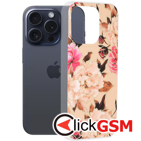 Husa de protectie Techsuit Marble Series compatibil cu iPhone 15 Pro - Mary Berry Nude