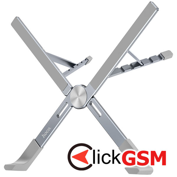 Hoco - Laptop Holder X Bystander (PH51) - Foldable, Adjustable, Aluminium Alloy, Silica Gel, max. 15.6" - Metal Gray