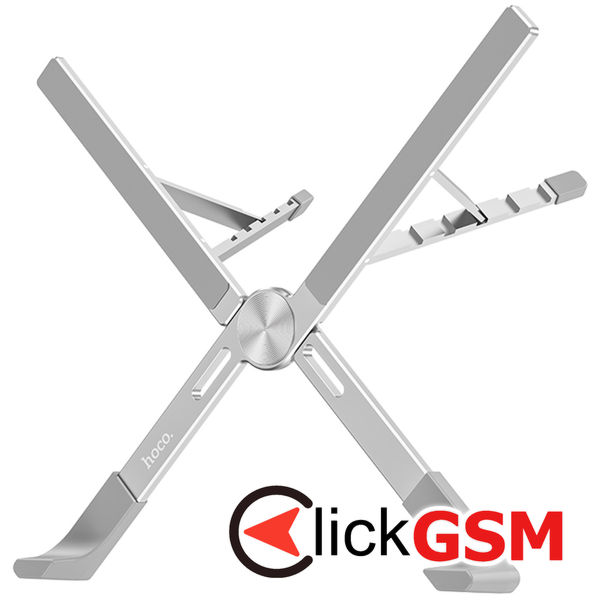 Hoco - Laptop Holder X Bystander (PH51) - Foldable, Adjustable, Aluminium Alloy, Silica Gel, max. 15.6" - Silver