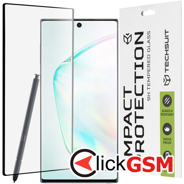 Techsuit - 111D Full Cover / Full Glue Glass / 3D Curved Screen - Samsung Galaxy Note 10 Plus 4G / Note 10 Plus 5G - Black