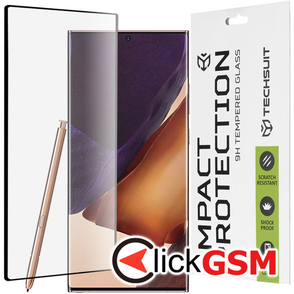 Techsuit - 111D Full Cover / Full Glue Glass / 3D Curved Screen - Samsung Galaxy Note 20 Ultra 4G / Note 20 Ultra 5G - Black