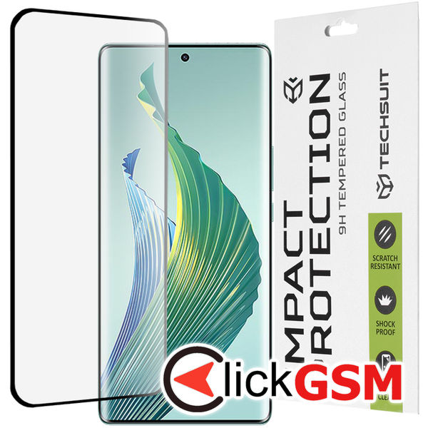 Techsuit - 111D Full Cover / Full Glue Glass / 3D Curved Screen - Honor Magic5 Lite - Black