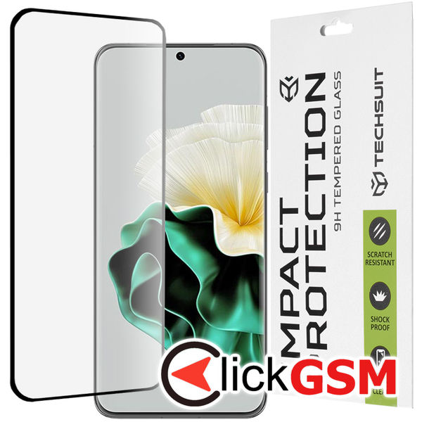 Techsuit - 111D Full Cover / Full Glue Glass / 3D Curved Screen - Huawei P60 - Black