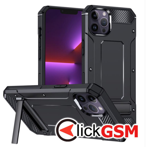 Techsuit - Hybrid Armor Kickstand - iPhone 13 Pro - Black
