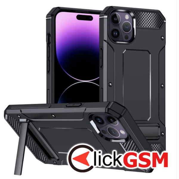 Husa de protectie Techsuit Hybrid Armor Kickstand pentru iPhone 14 Pro Max - Negru