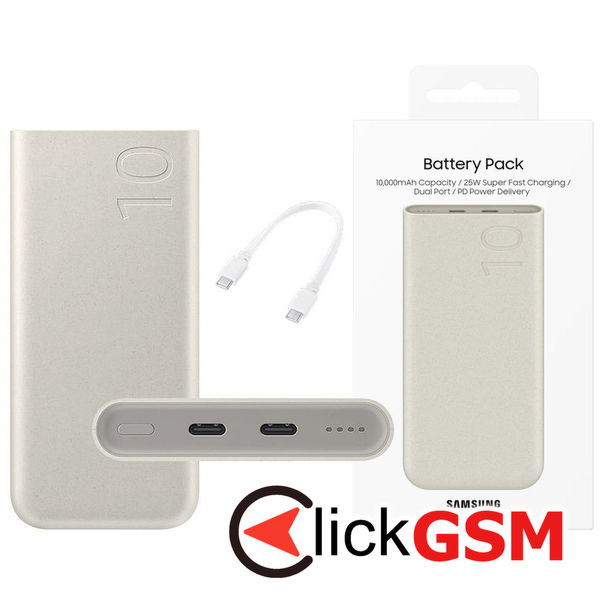 Samsung - Original Power Bank (EB-P3400XUEGEU) - 2x Type-C 25W Super Fast Charging, 10000mAh - Gray (Blister Packing)