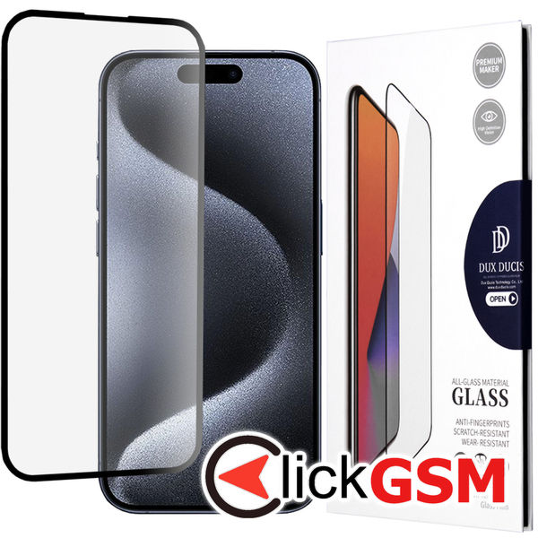 Dux Ducis - Tempered Glass - iPhone 15 Pro - Black