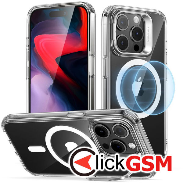 ESR - Classic Hybrid HaloLock Kickstand - iPhone 15 Pro - Clear