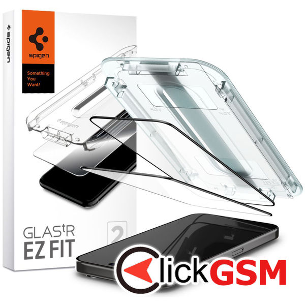 Spigen - Glas.tR EZ-FIT (2 pack) - iPhone 15 Pro - Black