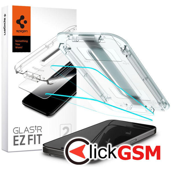 Spigen - Glas.tR EZ-FIT (2 pack) - iPhone 15 Pro - Clear