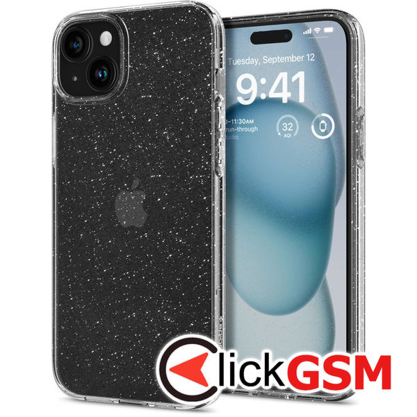 Spigen - Liquid Crystal Glitter - iPhone 15 - Crystal Quartz
