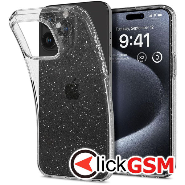 Spigen - Liquid Crystal Glitter - iPhone 15 Pro - Crystal Quartz