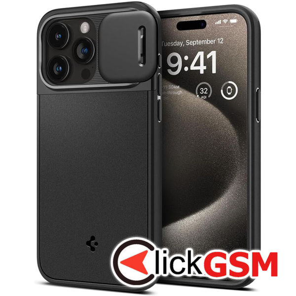 Spigen - Optik Armor - iPhone 15 Pro Max - Black