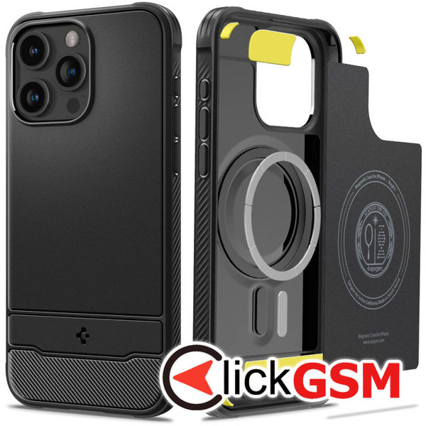 Spigen - Rugged Armor MagSafe - iPhone 15 Pro Max - Black