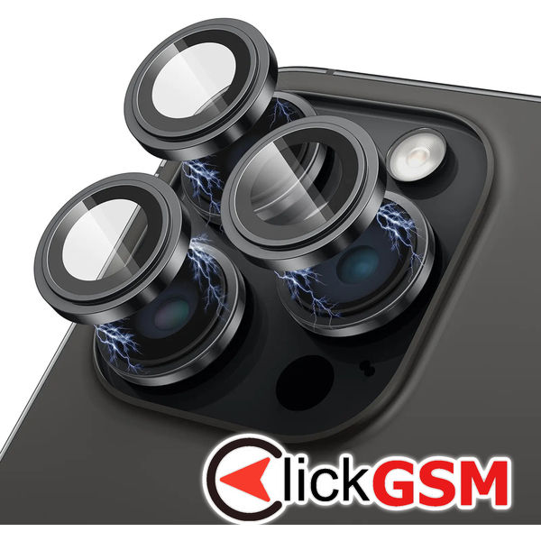 Lito - S+ Camera Glass Protector - iPhone 15 Pro / 15 Pro Max - Black