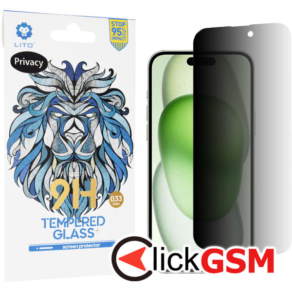 Lito - 2.5D Classic Glass - iPhone 15 Plus - Privacy