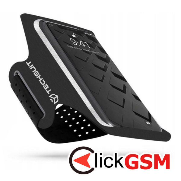 Techsuit - Sports Armband (TH10) - with Velcro, for Phones, max 6.5" - Black / Gray