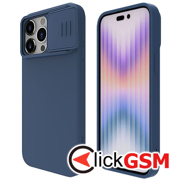 Nillkin - CamShield Silky MagSafe Silicone - iPhone 15 Pro - Midnight Blue