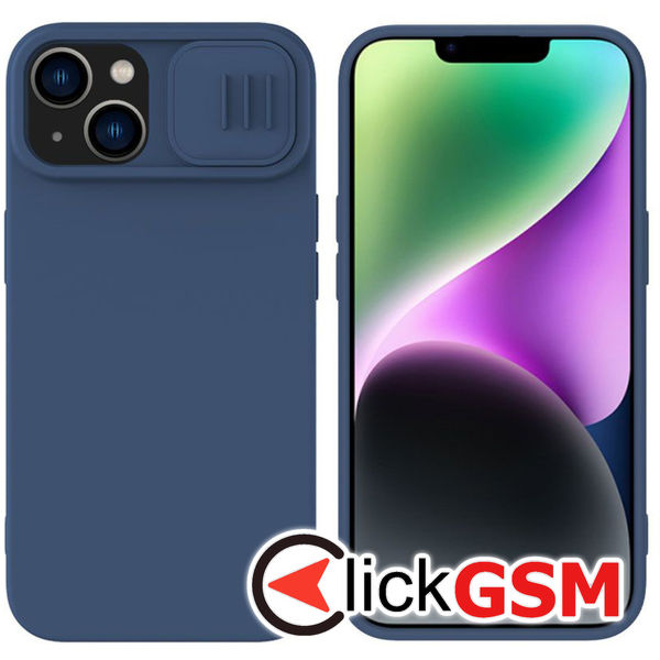 Nillkin - CamShield Silky MagSafe Silicone - iPhone 15 Plus - Midnight Blue