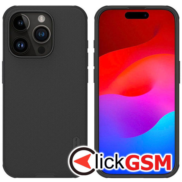 Husa de protectie Nillkin Super Frosted Shield Pro pentru iPhone 15 Pro - Negru
