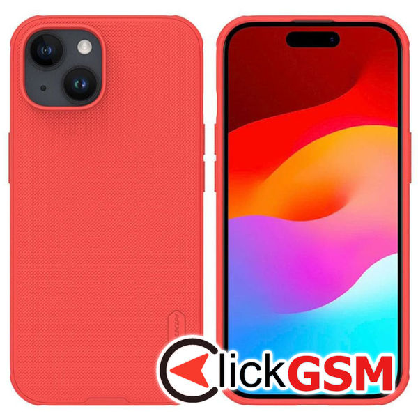 Husa de protectie Nillkin Super Frosted Shield pentru iPhone 15 Plus - Rosu