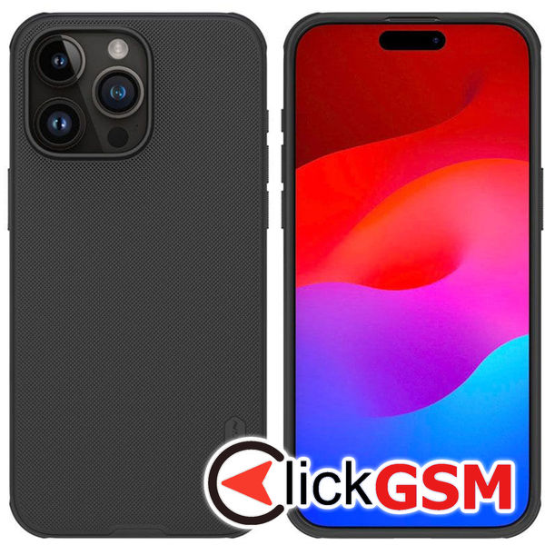 Husa de protectie Nillkin Super Frosted Shield Pro pentru iPhone 15 Pro Max - Negru