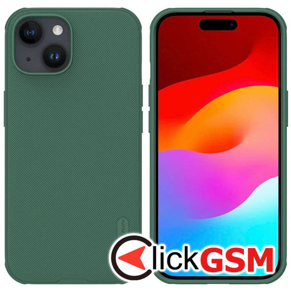 Husa de protectie Nillkin Super Frosted Shield pentru iPhone 15 Plus - Verde inchis