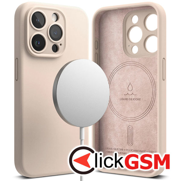 Ringke - Silicone Magnetic - iPhone 15 Pro - Pink Sand