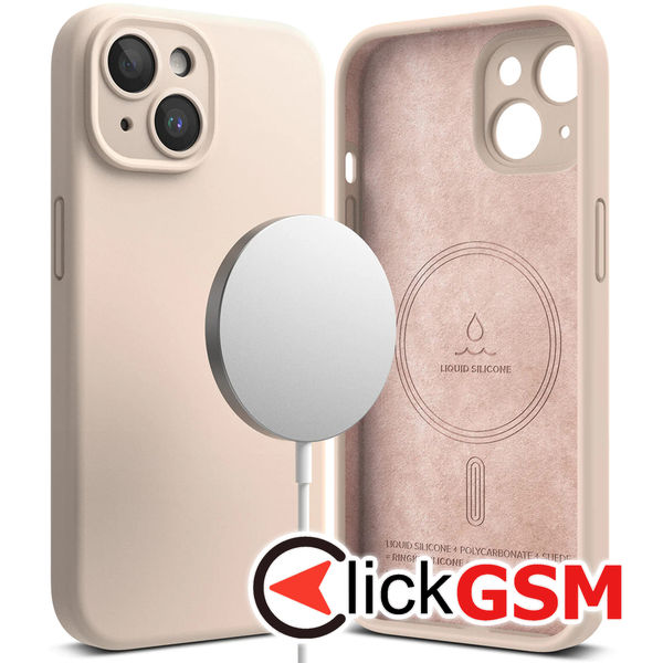 Ringke - Silicone Magnetic - iPhone 15 Plus - Pink Sand