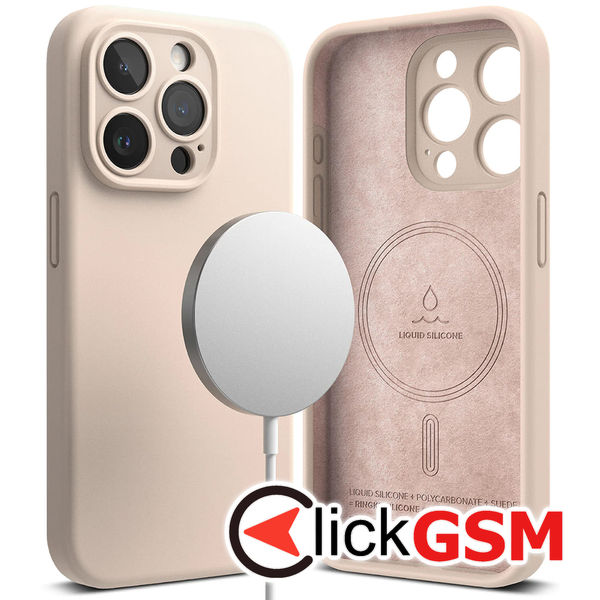 Ringke - Silicone Magnetic - iPhone 15 Pro Max - Pink Sand