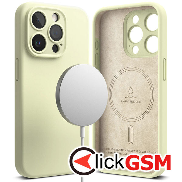Ringke - Silicone Magnetic - iPhone 15 Pro Max - Sunny Lime