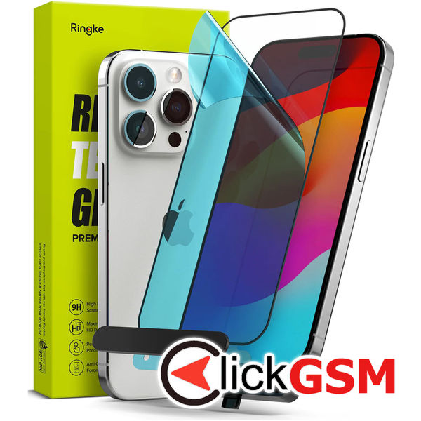 Ringke - Cover Display Tempered Glass - iPhone 15 Pro - Black