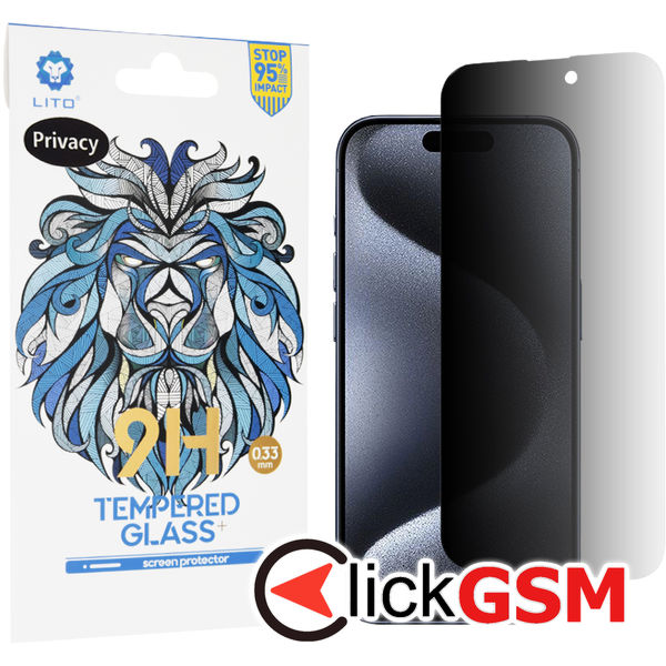 Lito - 2.5D Classic Glass - iPhone 15 Pro - Privacy