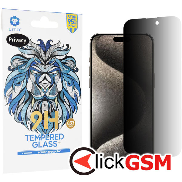 Lito - 2.5D Classic Glass - iPhone 15 Pro Max - Privacy