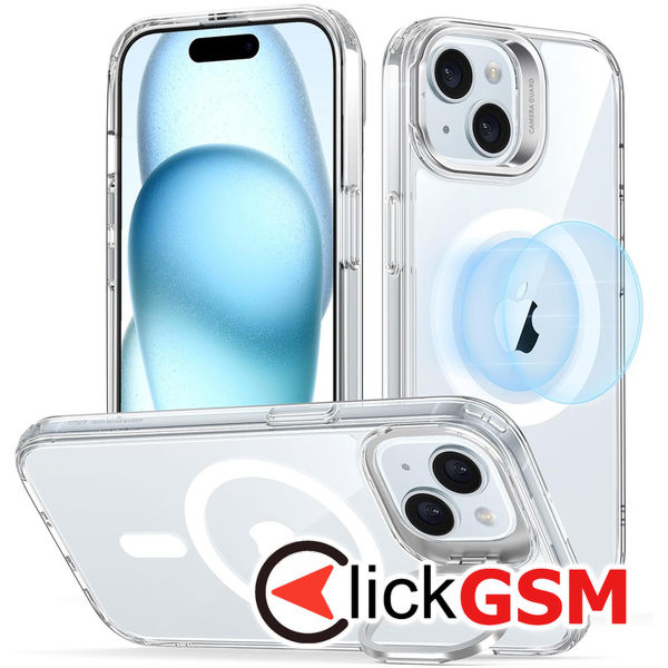 ESR - Classic Hybrid HaloLock Kickstand - iPhone 15 Plus - Clear