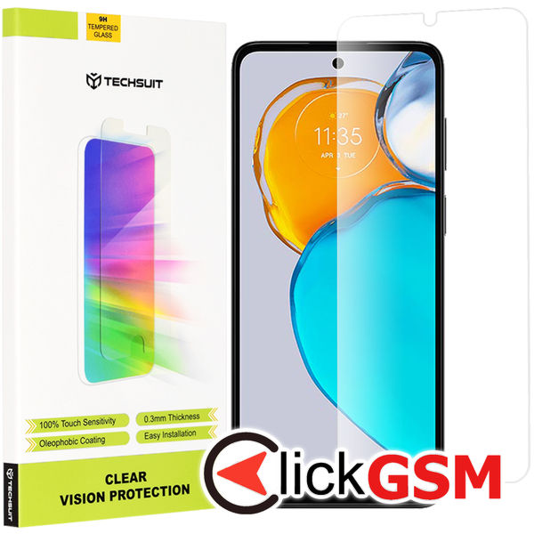 Techsuit - Clear Vision Glass - Motorola Moto E22s - Transparent
