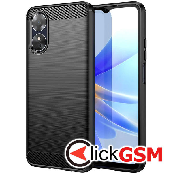 Techsuit - Carbon Silicone - Oppo A17 - Black