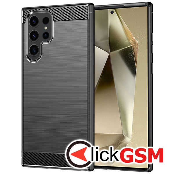 Husa de protectie Techsuit Carbon Silicone pentru Samsung Galaxy S24 Ultra - Negru