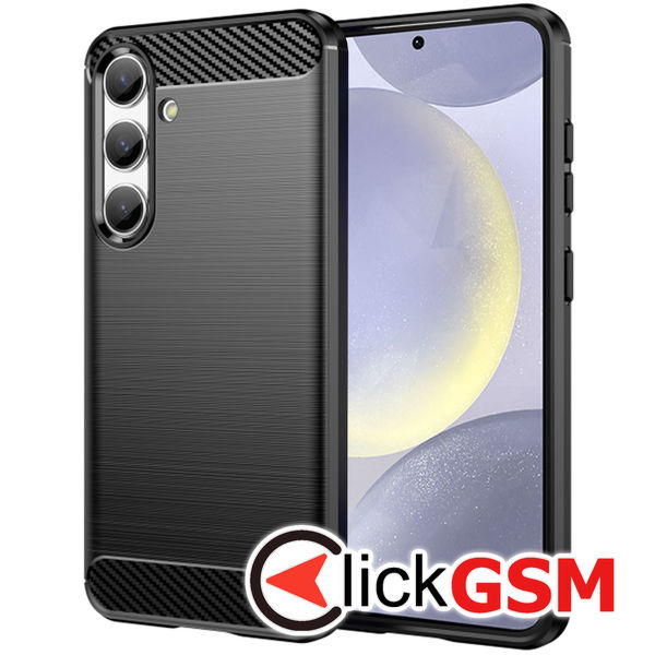 Husa de protectie Techsuit Carbon Silicone pentru Samsung Galaxy S24+ - Negru