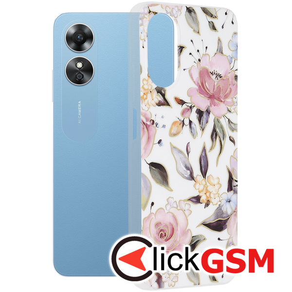 Techsuit - Marble Series - Oppo A17 - Chloe White