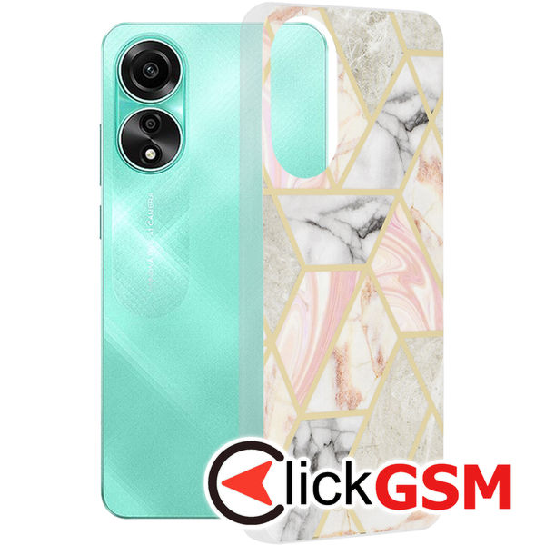 Techsuit - Marble Series - Oppo A78 4G - Pink Hex