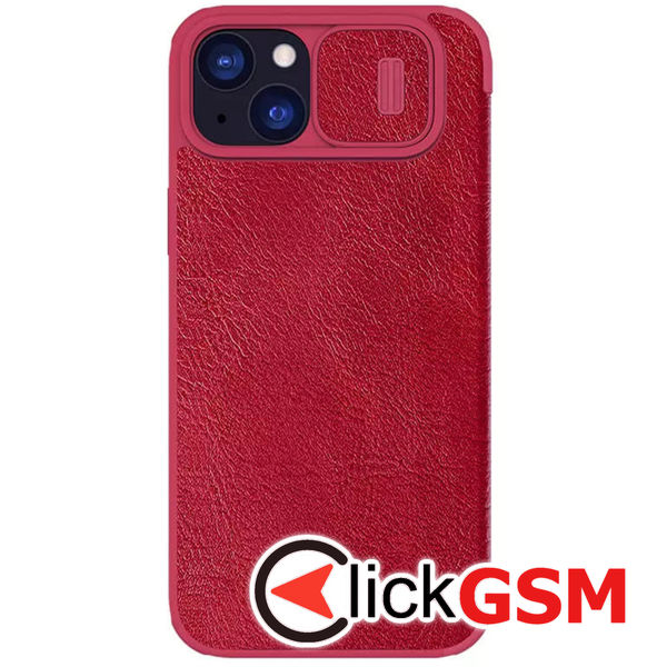 Nillkin - Qin Leather Case - iPhone 15 Plus - Red
