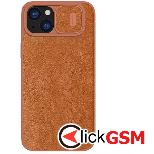Nillkin - Qin Leather Case - iPhone 15 Plus - Brown