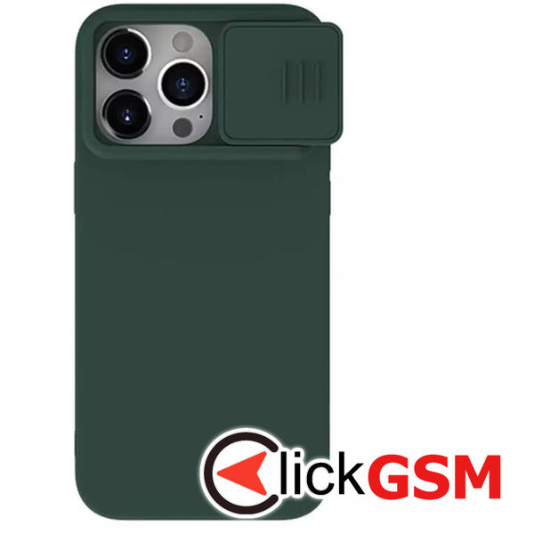 Nillkin - CamShield Silky MagSafe Silicone - iPhone 15 Pro Max - Foggy Green