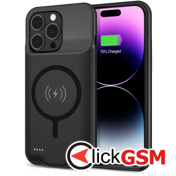 Techsuit - Power Pro MagSafe Battery Case - iPhone 15 Pro Max - 8500mAh - Black