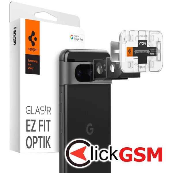Folie sticla Spigen Glass EZ Fit Optik Camera Glass (2 pack) pentru Google Pixel 8 - Black